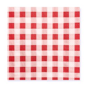 Story 33x33 cm 2 Katlı 20'li Koyu Pembe Beyaz Pötikare Desenli Kağıt Peçete