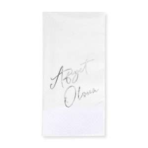 Story Afiyat Olsun gümüş varak baskılı beyaz renkli kağıt peçete