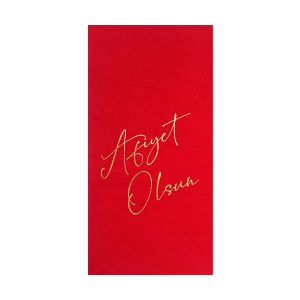 Story Afiyat Olsun altın varak baskılı kırmızı renkli kağıt peçete