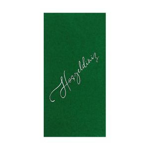 Story Hoşgeldiniz altın varak baskılı yeşil renkli kağıt peçete