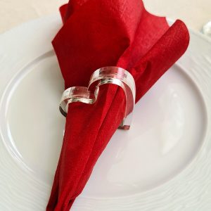 Kalp Şeffaf Akrilik Peçete Halkası