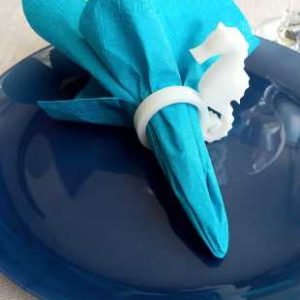 Deniz Atı Beyaz Akrilik Peçete Halkası