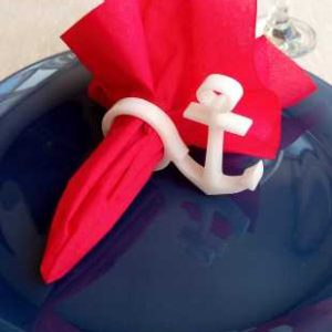 Çapa Beyaz Akrilik Peçete Halkası