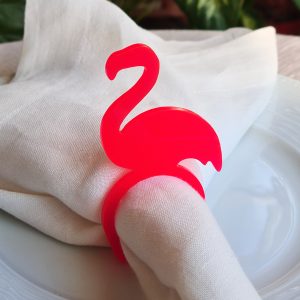 Flamingo Pembe Akrilik Peçete Halkası