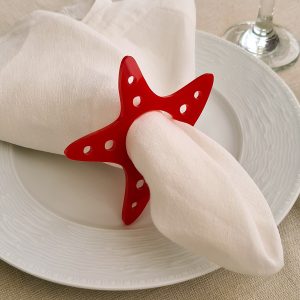 Deniz Yıldızı Kırmızı Akrilik Peçete Halkası