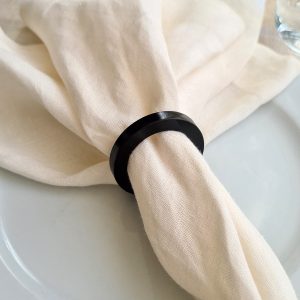 Daire Siyah Akrilik Peçete Halkası