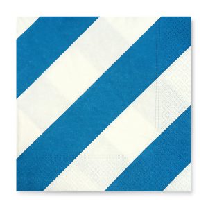 Story 33x33 cm Mavi Çizgi Marin Desenli 2 Katlı 20'li Kare Beyaz Renkli Kağıt Peçete
