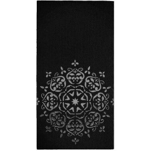 40x40 cm Antrasit Gri Varak Mandala Desenli 16'lı 1/8 Katlama Siyah Renkli Kağıt Peçete