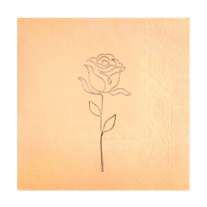 33x33 Cm Gül Rose Varak Gül Desenli 16'lı Pudra Bej Renkli Kağıt Peçete