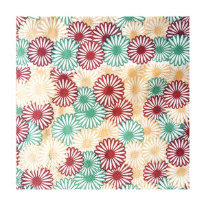 33x33 Cm 3 Katlı 20'li Sarı Yeşil Bordo Papatya Desenli Kağıt Peçete