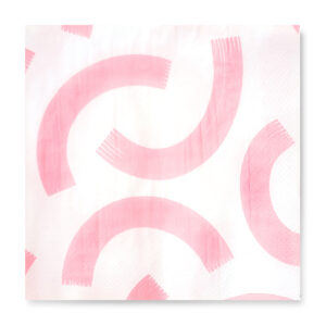 33x33 Cm Daycare Pembe Desenli 3 Katlı 20'li Kare Beyaz Renkli Kağıt Peçete