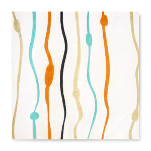 33x33 Cm Daycare Renkli Çizgiler Desenli 3 Katlı 20'li Kare Beyaz Renkli Kağıt Peçete