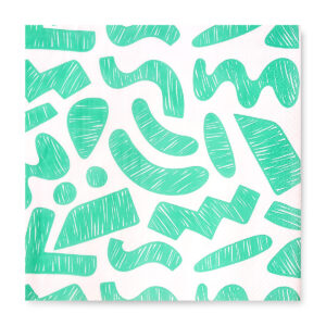 33x33 Cm Daycare Turkuaz Desenli 3 Katlı 20'li Kare Beyaz Renkli Kağıt Peçete