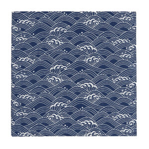 33x33 Cm 3 Katlı 20'li Deniz Dalgaları Marin Desenli Lacivert Beyaz Renkli Kağıt Peçete