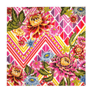 33x33 Cm 3 Katlı Renkli Çiçekler Retro Desenli 20'li Renkli Kağıt Peçete