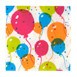 33x33 Cm 3 Katlı 20'li Renkli Balonlar Desenli Kağıt Peçete