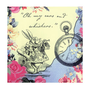 33x33 Cm 2 Katlı Alice Desenli 20'li Renkli Kağıt Peçete