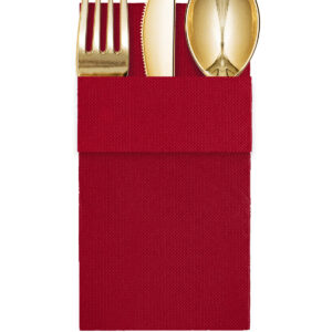 40x40 cm 2 Katlı Air Touch Desen 50'li Cepli Bordo Renkli Kağıt Peçete