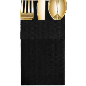 40x40 cm 2 Katlı Air Touch Desen 50'li Cepli Siyah Renkli Kağıt Peçete