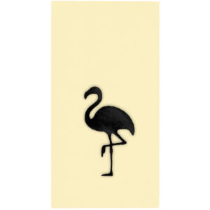40x40 cm Siyah Varak Flamingo Tropikal Parti Desenli 16'lı 1/8 Katlama Krem Renkli Kağıt Peçete