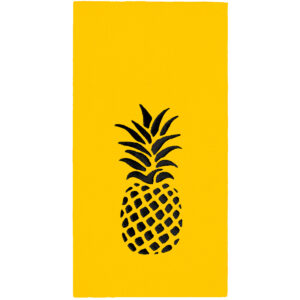 40x40 cm Siyah Varak Ananas Tropikal Parti Desenli 16'lı 1/8 Katlama Sarı Renkli Kağıt Peçete
