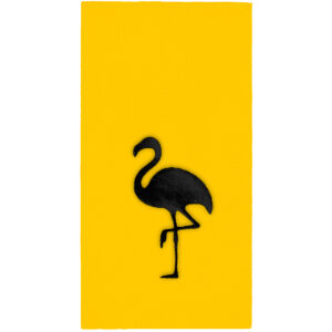40x40 cm Siyah Varak Flamingo Tropikal Parti Desenli 16'lı 1/8 Katlama Sarı Renkli Kağıt Peçete