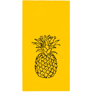 40x40 cm Siyah Varak Ananas Tropikal Parti Desenli 16'lı 1/8 Katlama Sarı Renkli Kağıt Peçete