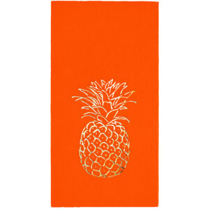 40x40 cm Altın Varak Ananas Tropikal Parti Desenli 16'lı 1/8 Katlama Turuncu Renkli Kağıt Peçete