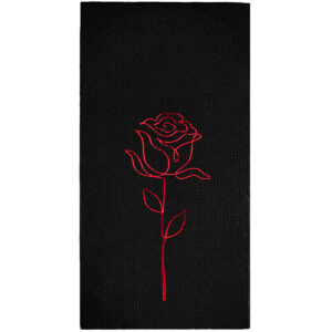 40x40 Cm Kırmızı Varak Gül Floral Desenli 16'lı Siyah Renkli Kağıt Peçete