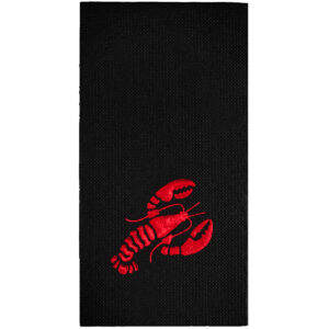 40x40 cm Kırmızı Varak Lobster Deniz Marin Desenli 16'lı 1/8 Katlama Siyah Renkli Kağıt Peçete